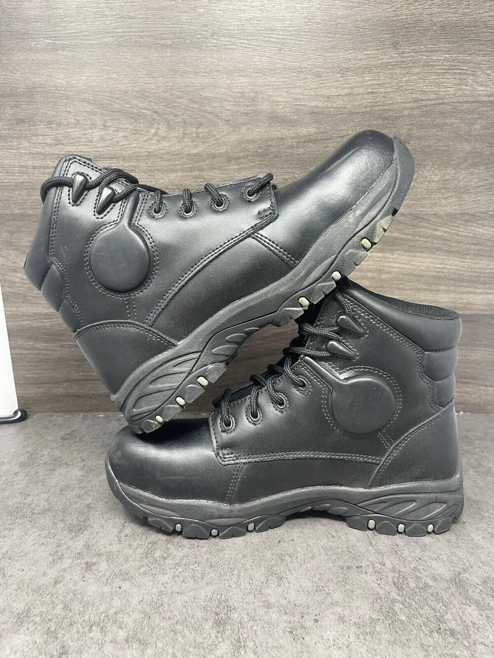 Iron Age Men’s Black Steel Toe EH SR Leather Work Boots Size 7.5 Tactical Safety